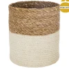 atmosphera Cestas Y Baúles>Cesto Seagrass Blanco Natural 21x21