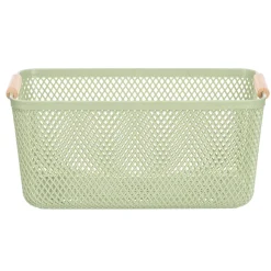 Cestas Y Palanganas>Cesto verde con asa de bambú 36x22cm