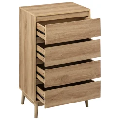 5five Estantes Y Cómodas|Estilo Rústico>Cómoda Abana 4 Cajones Beige