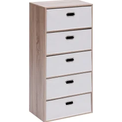 5five Armarios, Estantes Y Estanterías.>Cómoda con 5 cajones beige 100cm