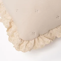 Cojines Y Fundas Decorativas>Cojín AMALFI beige con encaje 45x60cm