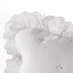 Cojines Y Fundas Decorativas>Cojín AMALFI gris con encaje 45x60cm