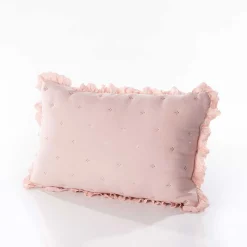 Cojines Y Fundas Decorativas>Cojín AMALFI rosa con encaje 45x60cm