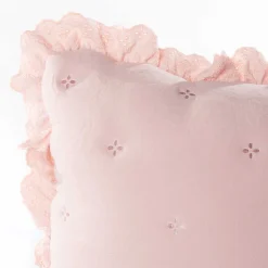 Cojines Y Fundas Decorativas>Cojín AMALFI rosa con encaje 45x60cm