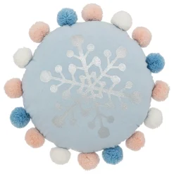 Niños atmosphera4kids Téxtil>Cojín Azul Snow Con Pompones 35cm