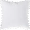atmosphera Cojines Y Fundas Decorativas>Cojín Blanco Con Pompones 40x40Cm