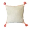 atmosphera Cojines Y Fundas Decorativas>Cojín crudo con borlas rosa 40x40cm