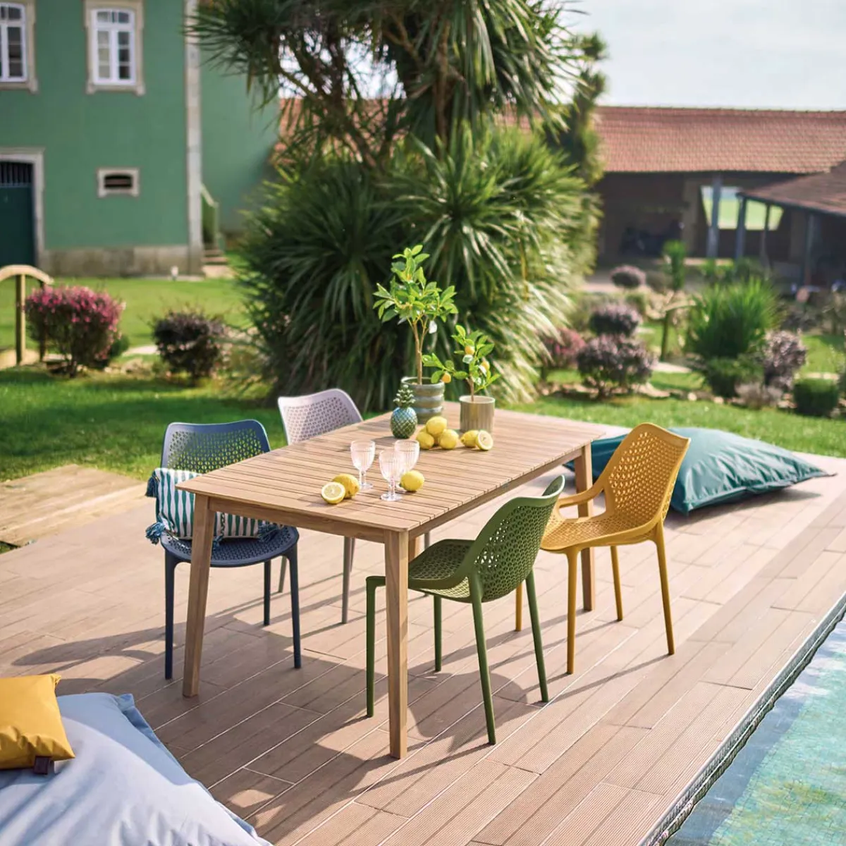 Textil De Jardín>Cojín de suelo impermeable verde oliva 130cm