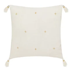 atmosphera Cojines Y Fundas Decorativas>Cojín Gaze Marfil Con Cruces 40x40Cm