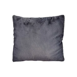 Cojines Y Fundas Decorativas>Cojín Gris Oscuro Con Piel 60x60cm