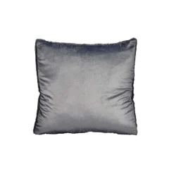 Cojines Y Fundas Decorativas>Cojín Gris Oscuro Con Piel 60x60cm