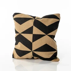 Cojines Y Fundas Decorativas>Cojín Inuit Geométrico Crudo Y Negro 40x40cm