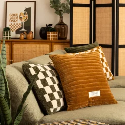 atmosphera Cojines Y Fundas Decorativas>Cojín Ocre Con Patch 45x45cm