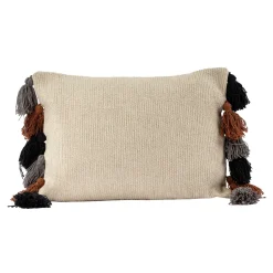 atmosphera Cojines Y Fundas Decorativas>Cojín SAIDIA beige con pompones 35x50Cm