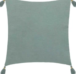 atmosphera Cojines Y Fundas Decorativas>Cojín Winter Light Gaze Verde Con Cruces