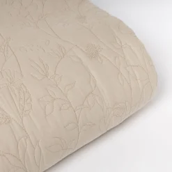 Edredones Y Colchas>Colcha FLOWER beige 220x240cm