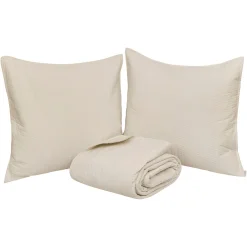 atmosphera Edredones Y Colchas>Colcha y 2 fundas almohada LILOU crudo 240x260cm