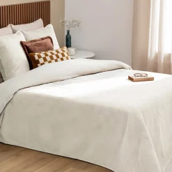 atmosphera Edredones Y Colchas>Colcha y 2 fundas almohada LILOU crudo 240x260cm