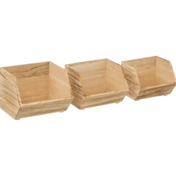 5five Cajas Y Frascos>Conjunto de 3 cajas de organización de madera