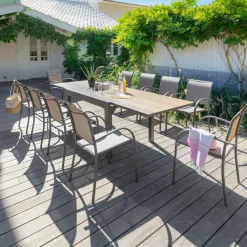 hespéride Mesas De Jardín>Conjunto de mesa 10 lugares y 6 sillas PIAZZA