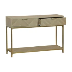 Aparadores Y Consolas|Estilo Contemporaneo>Consola CHEVRON beige de mdf con 2 cajones