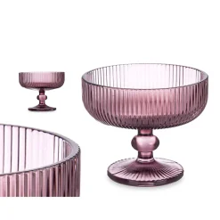 Platos Para Tartas, Tartas Y Bombones>Copa De Helado Rosa A Rayas 31Cl