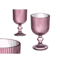 Copas>Copa De Vino Rayas Rosa Vidrio 26Cl