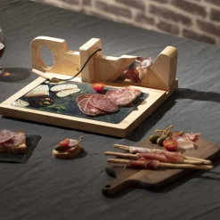 secret d'gourmet Placas Calefactoras Y Tablas De Cortar>Cortadora Charcutería Con Tabla Madera