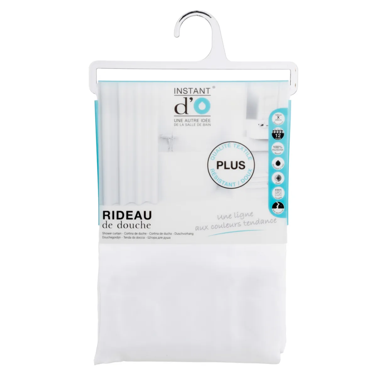 5five Cortinas Y Alfombras Antideslizantes>Cortina De Ducha De Poliéster Blanca