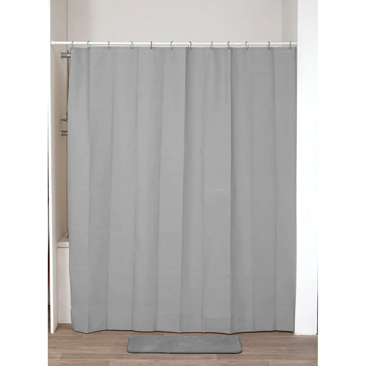 Cortinas Y Alfombras Antideslizantes>Cortina De Ducha Peva Gris 180x200Cm