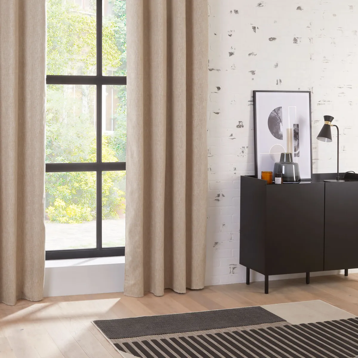 atmosphera Cortinas>Cortina Opaca Pio Beige 140x260Cm