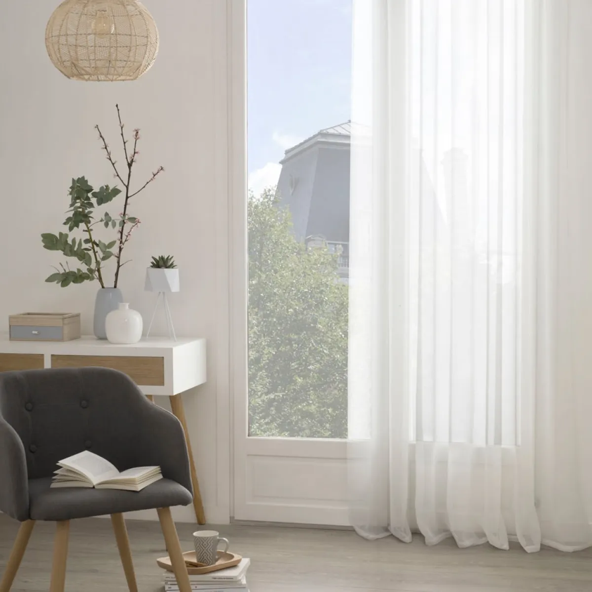 atmosphera Cortinas>Cortina Organza Blanca 140x240Cm