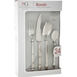 secret d'gourmet Cuchillería>Cubertería 24 Pzas Borah Inoxidable