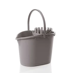 Auxiliares De Limpieza>Cubo con escurridor gris pardo 16l