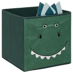 Niños atmosphera4kids Almacenamiento>Cubo De Almacenaje Dino Verde 29x29Cm