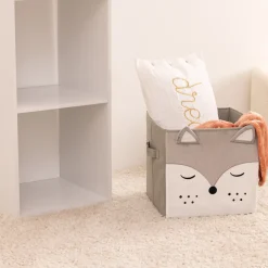 Niños atmosphera4kids Almacenamiento>Cubo De Almacenaje Zorro Gris 29x29Cm