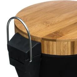 5five Cubos>Cubo de basura para baño con tapa de bambú