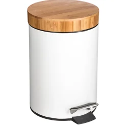 5five Cubos>Cubo de basura para baño con tapa de bambú