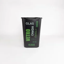 Botes De Basura Y Contenedores De Reciclaje>Cubo de reciclaje para vidrio negro 50L