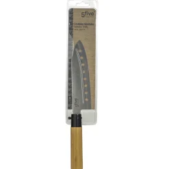 5five Placas Calefactoras Y Tablas De Cortar>Cuchillo Santoku Con Mango De Bambú