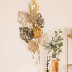 atmosphera Lienzos Y Cuadros Decorativos>Decoración de pared NADIA hojas metal
