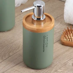 Accesorios De Lavabo>Dispensador de jabón líquido verde caqui
