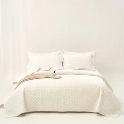 hôma Edredones Y Colchas>Edredón BISTROL blanco de terciopelo 220x240cm