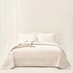 hôma Edredones Y Colchas>Edredón IVREA beige de terciopelo 220x240cm