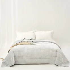 hôma Edredones Y Colchas>Edredón IVREA gris de terciopelo 220x240cm