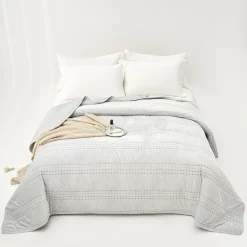 hôma Edredones Y Colchas>Edredón IVREA gris de terciopelo 220x240cm