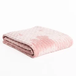 hôma Edredones Y Colchas>Edredón MIKA rosa de terciopelo 160x220cm