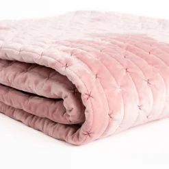 hôma Edredones Y Colchas>Edredón MIKA rosa de terciopelo 160x220cm