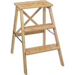 Bancos Y Escaleras>Escalera Con 3 Peldaños De Bambú