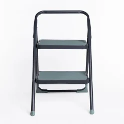 Bancos Y Escaleras>Escalera gris de metal con 2 peldaños